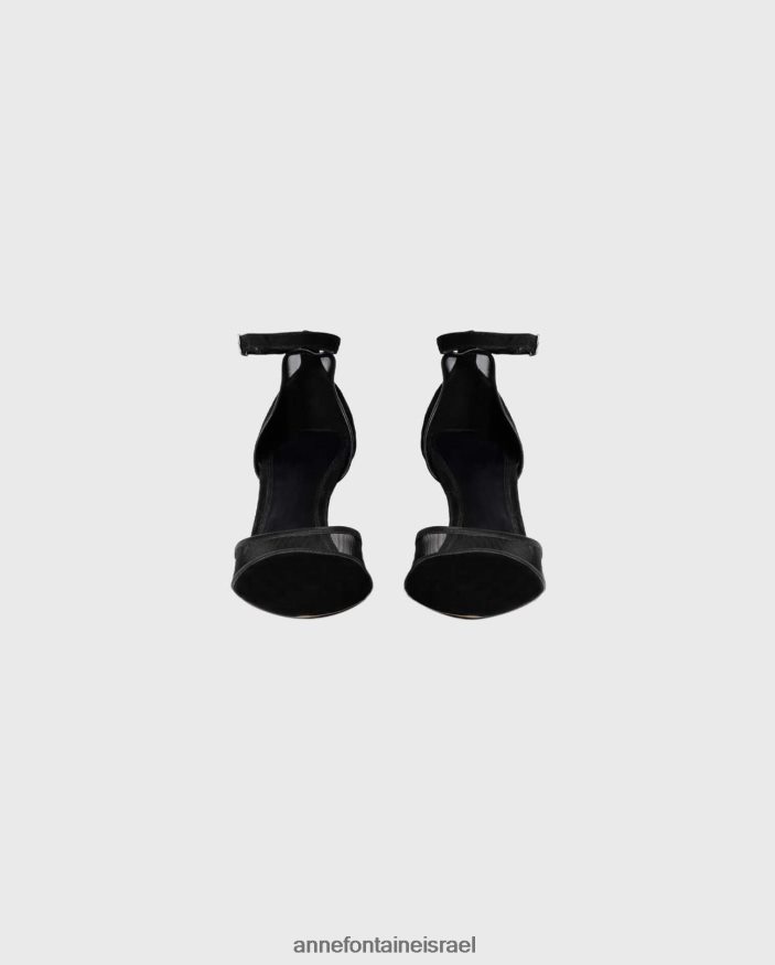 נעליים Anne Fontaine משאבת עקב gisella-orsay עם פרטי זמש ורשת שָׁחוֹר נשים DL8V8L47