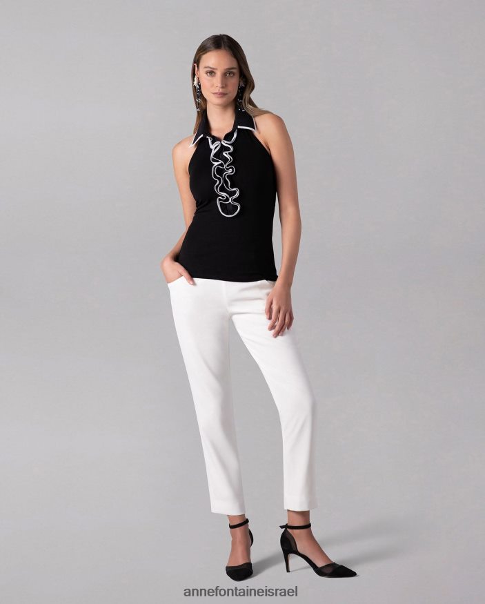 נעליים Anne Fontaine משאבת עקב gisella-orsay עם פרטי זמש ורשת שָׁחוֹר נשים DL8V8L47