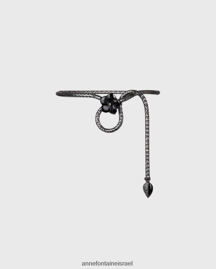 אביזרים Anne Fontaine isla - חגורת לוקס חגורת מתכת דקה עם קריסטלים ומרכז פרח מסוגנן נשים DL8V8L660