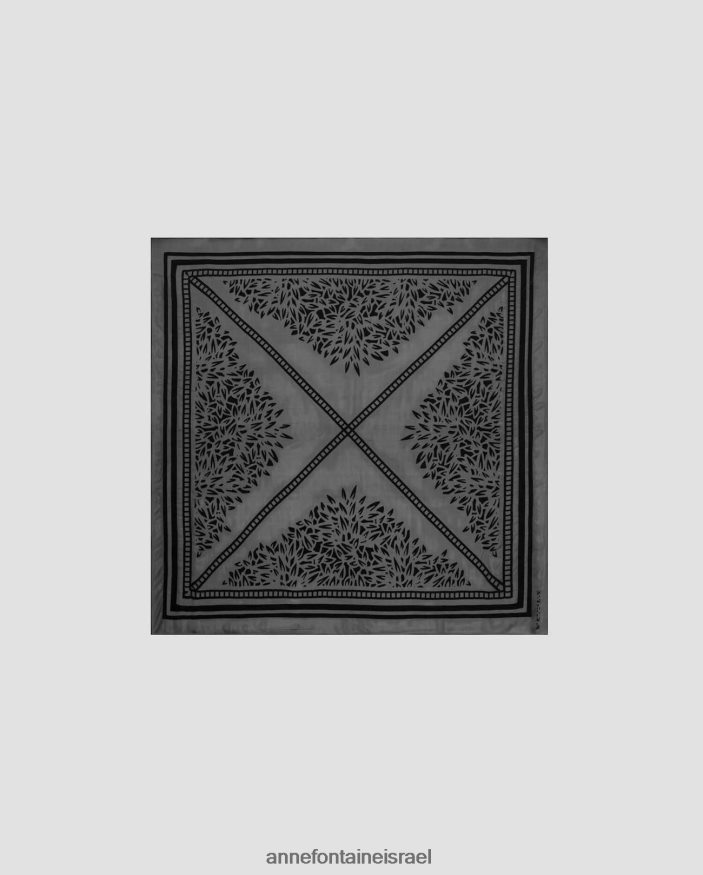 אביזרים Anne Fontaine צעיף ivette צעיף משי גיאומטרי שָׁחוֹר נשים DL8V8L617