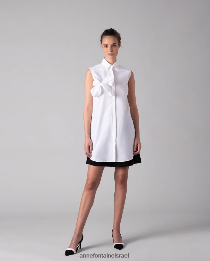 נעליים Anne Fontaine jakie עקב קלאסי slingback עור עקב לבן שחור נשים DL8V8L52