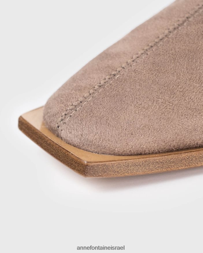 נעליים Anne Fontaine מגף זמש מגף journal עם עקב מוערם אפור נשים DL8V8L14