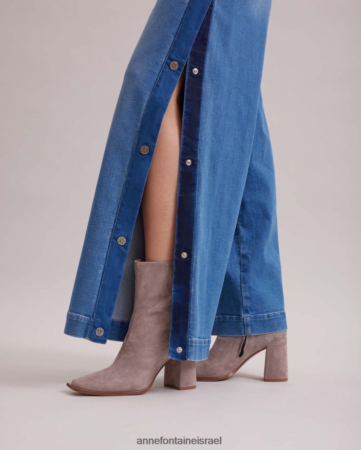 נעליים Anne Fontaine מגף זמש מגף journal עם עקב מוערם אפור נשים DL8V8L14