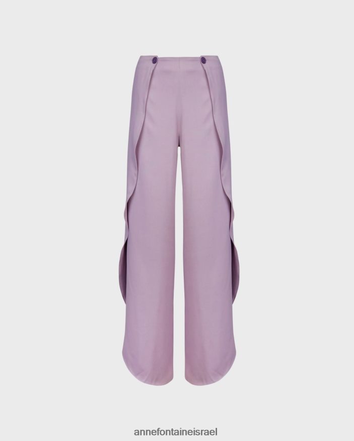 הַלבָּשָׁה Anne Fontaine מכנס keldrey סגול מכנסיים פתוחים עם רגל צבעוני פרמה נשים DL8V8L388