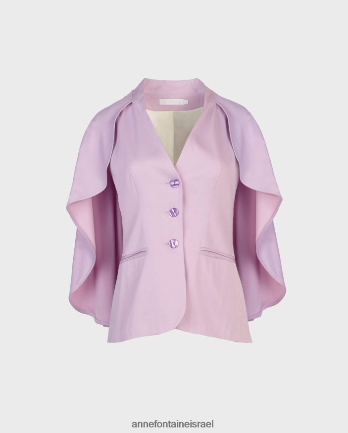 הַלבָּשָׁה Anne Fontaine מעיל kyliane סגול מעיל קרפ ללא שרוולים עם שכמייה פרמה נשים DL8V8L461