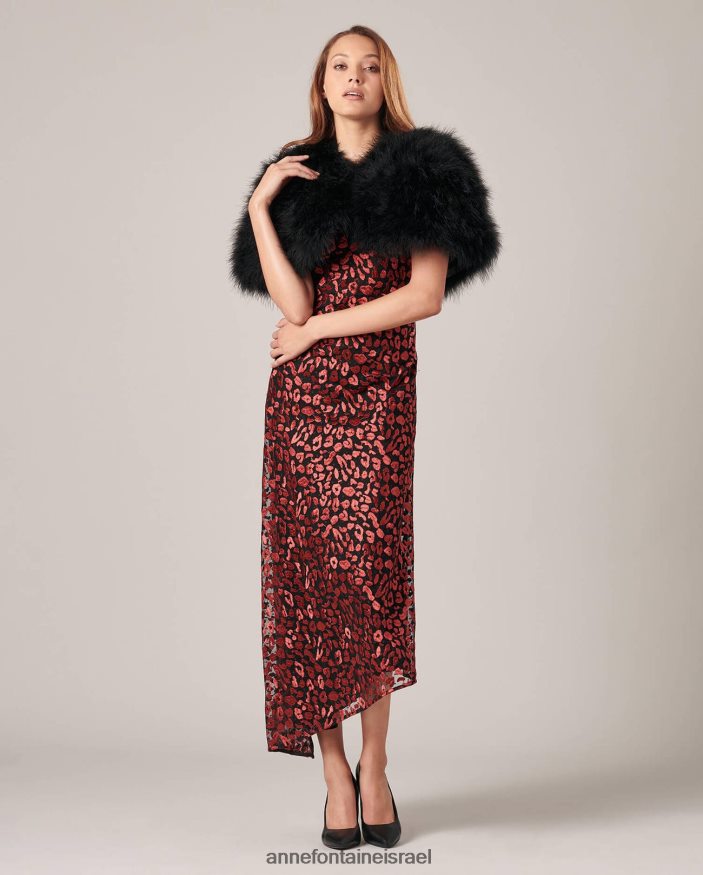 הַלבָּשָׁה Anne Fontaine שכמיית נוצות מרופדת בכף laudali שָׁחוֹר נשים DL8V8L452