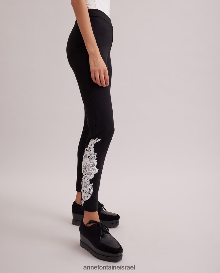 הַלבָּשָׁה Anne Fontaine חותלת חותלת lucile סריג עם אפליקציית תחרה לבן שחור נשים DL8V8L363