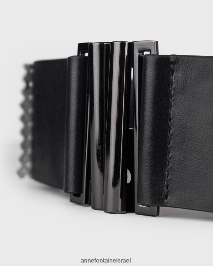 אביזרים Anne Fontaine חגורת עור בחגורת malvina עם קשת כפולה שטוחה שָׁחוֹר נשים DL8V8L656