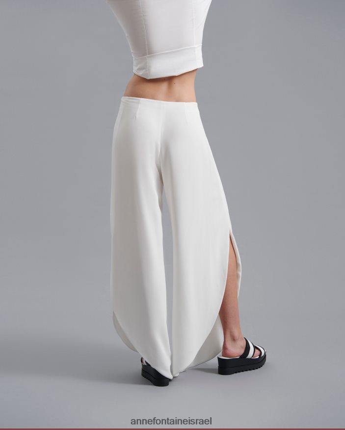 הַלבָּשָׁה Anne Fontaine מכנסי מכנס ירח של meldrey עם רגל טוליפ פתוחה לבן נשים DL8V8L340