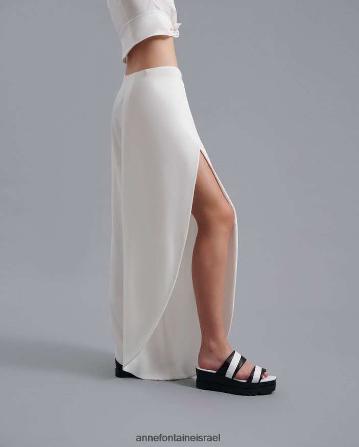 הַלבָּשָׁה Anne Fontaine מכנסי מכנס ירח של meldrey עם רגל טוליפ פתוחה לבן נשים DL8V8L340