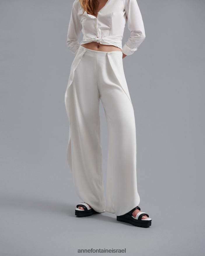 הַלבָּשָׁה Anne Fontaine מכנסי מכנס ירח של meldrey עם רגל טוליפ פתוחה לבן נשים DL8V8L340