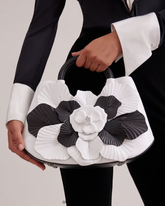 תיקים Anne Fontaine תיק יד פרחוני חתימה של סקרלט mm לבן שחור נשים DL8V8L692