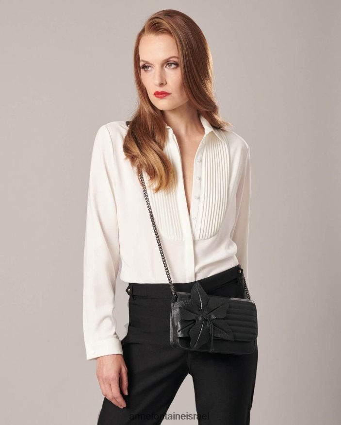 תיקים Anne Fontaine תיק עור nicki עם רצועת כתף מסוגנן נשים DL8V8L701