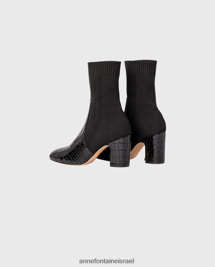 נעליים Anne Fontaine מגפי גרב מגף noemie עם תבליט קרוקס ואבזם ניתן להסרה שָׁחוֹר נשים DL8V8L12