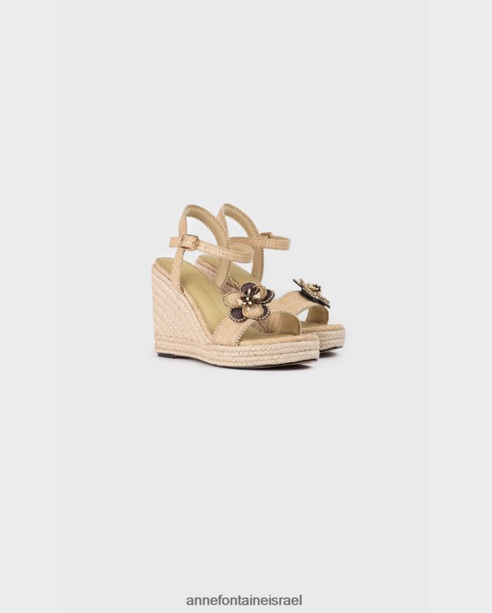 נעליים Anne Fontaine סנדלי טריז של oneca wedge טבעי יוטה אספדריל זהב נשים DL8V8L25