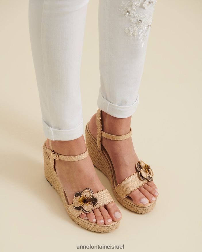נעליים Anne Fontaine סנדלי טריז של oneca wedge טבעי יוטה אספדריל זהב נשים DL8V8L25