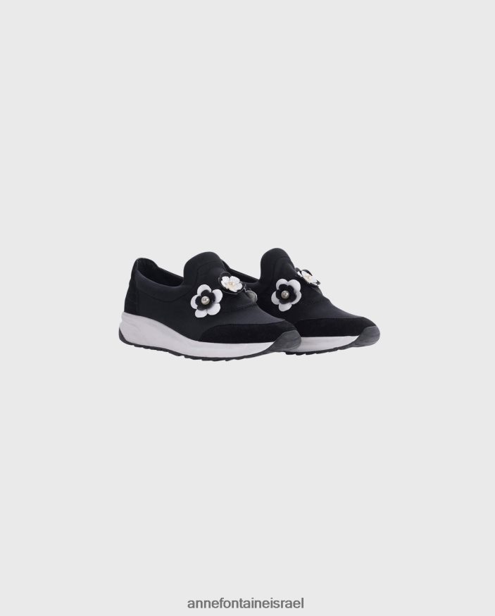 נעליים Anne Fontaine נעלי ספורט של owell ונעלי ספורט עם פרטים פרחוניים לבן שחור נשים DL8V8L1