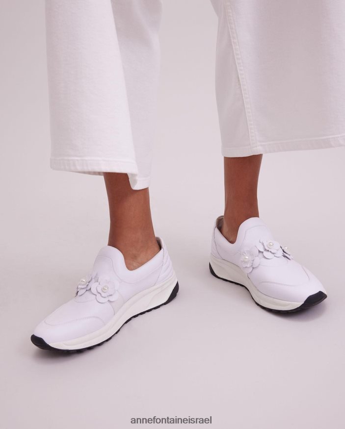 נעליים Anne Fontaine נעלי התעמלות של owell עם פרטי פרחים לבן נשים DL8V8L2