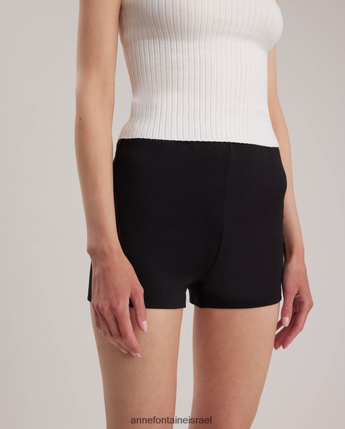 הַלבָּשָׁה Anne Fontaine מכנסי אופנוענים קצרים עם ג'רזי מתיחה של sana שָׁחוֹר נשים DL8V8L339