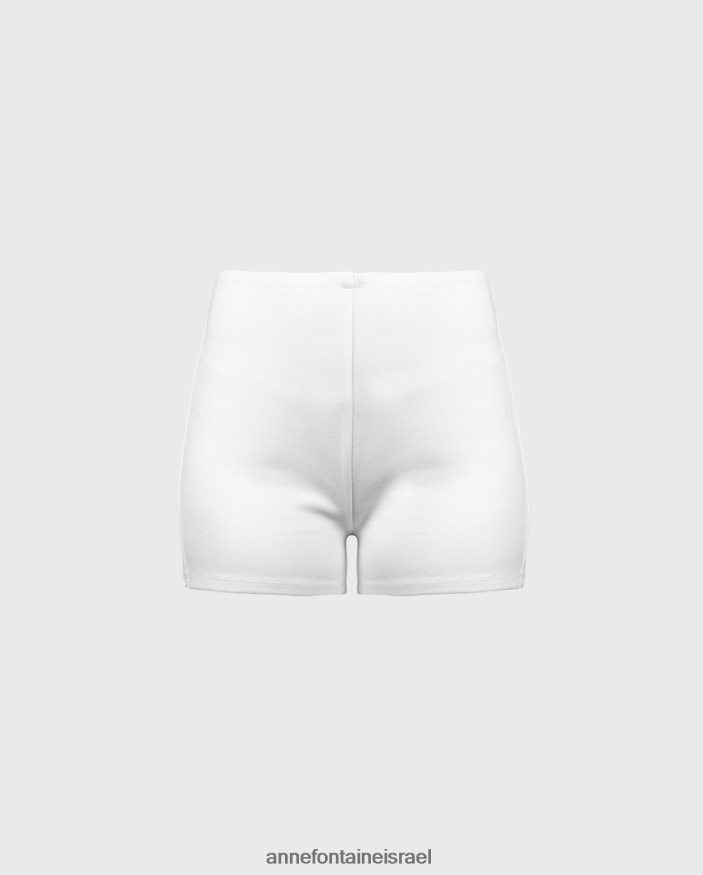 הַלבָּשָׁה Anne Fontaine מכנסי אופנוענים מחולצת ג'רזי קצר למתוח sana לבן נשים DL8V8L341