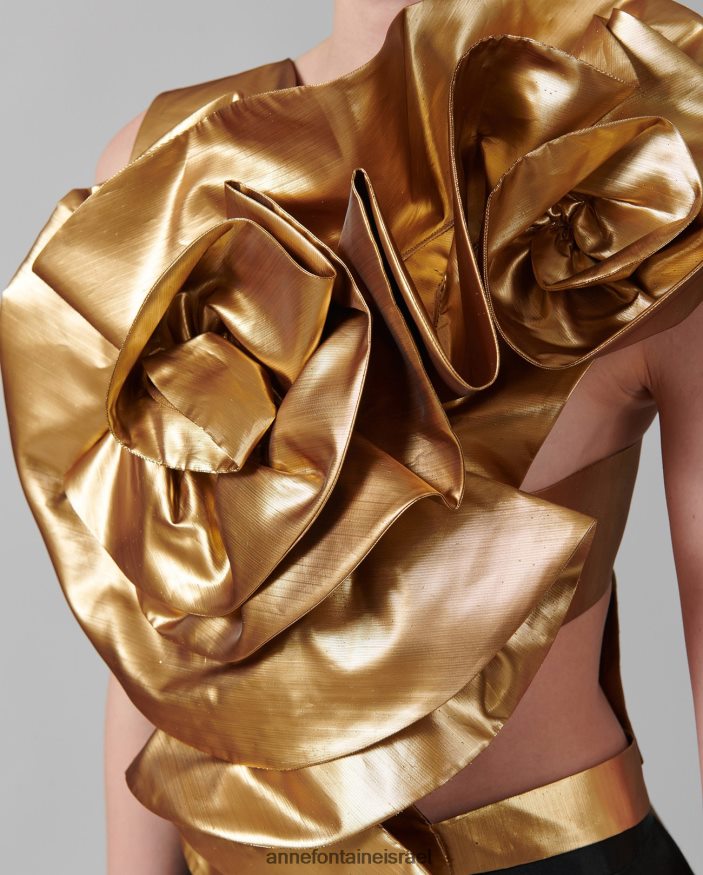 אביזרים Anne Fontaine חזית חולצה מרופדת מטאלית עליון של saxo זהב נשים DL8V8L574