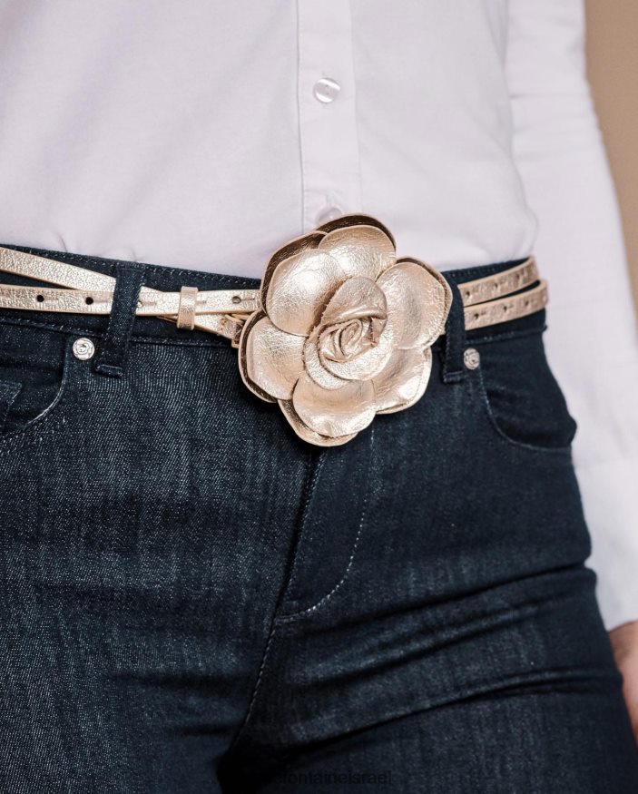 אביזרים Anne Fontaine חגורת tilana חגורה מתכתית עם ורד בעל מרקם גדול זהב נשים DL8V8L652