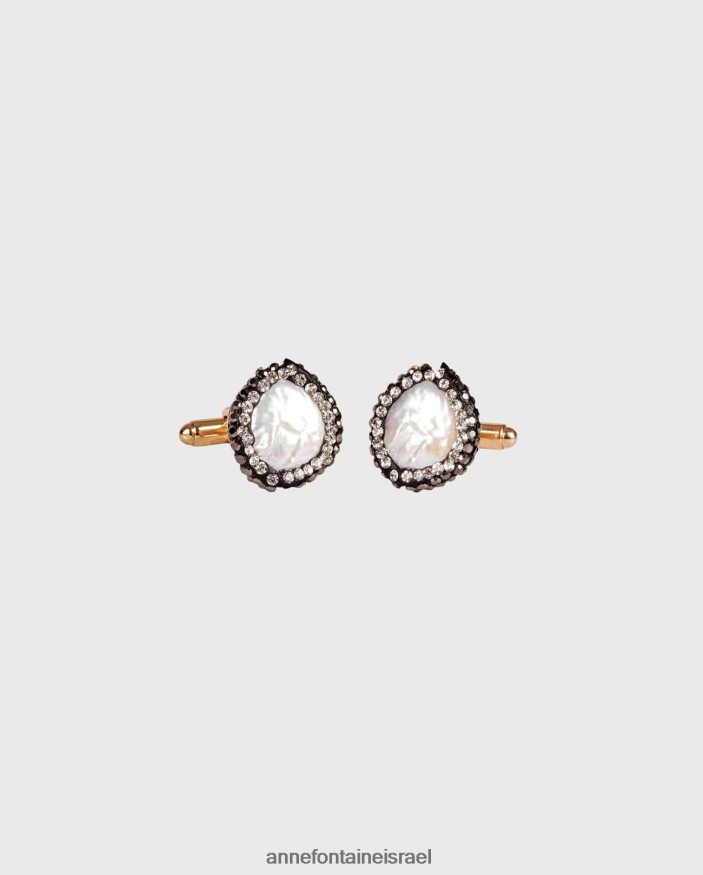 אביזרים Anne Fontaine חפתים tivon חפתים פנינה עם קריסטלים אפור נשים DL8V8L556