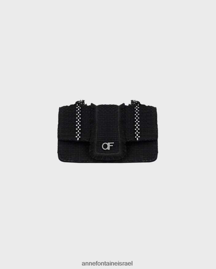 תיקים Anne Fontaine תיק ארוג בעבודת יד של trudy עם רצועת שרשרת מתכת אקדח נשים DL8V8L705