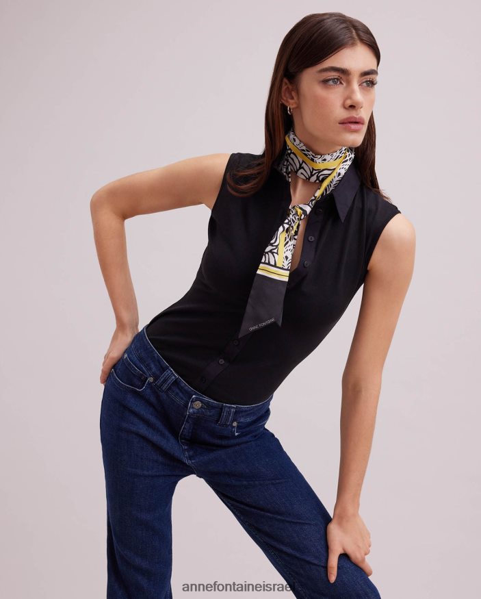 אביזרים Anne Fontaine צעיף עניבה tyffanya צעיף משי אריג עם ורדים מסוגנן נשים DL8V8L628