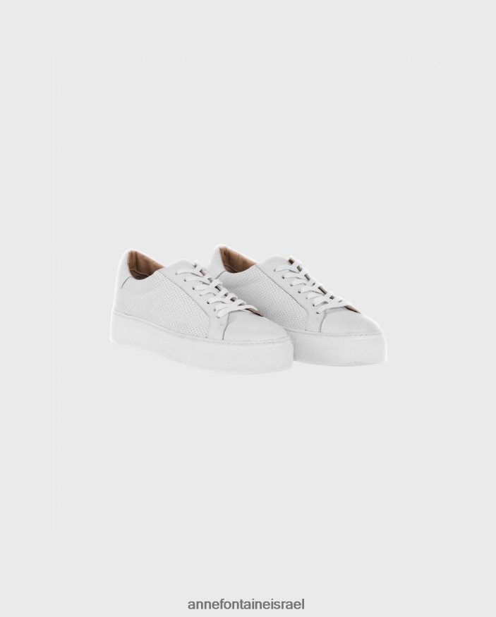 נעליים Anne Fontaine נעלי ספורט מסוג ugo מעור עם פרחים נשלפים לבן נשים DL8V8L3