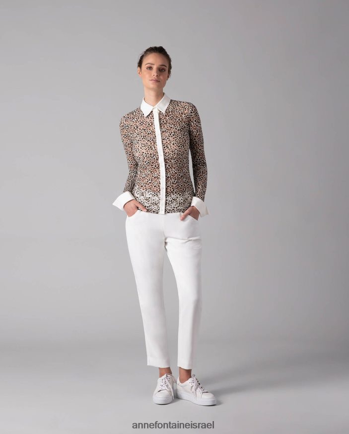 נעליים Anne Fontaine נעלי ספורט מסוג ugo מעור עם פרחים נשלפים לבן נשים DL8V8L3