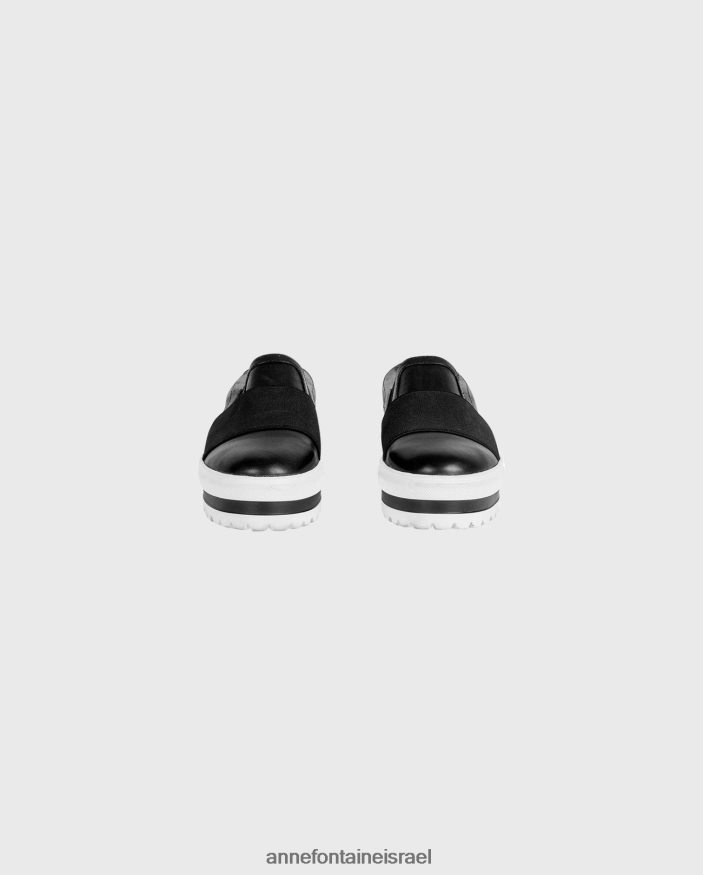 נעליים Anne Fontaine נעלי סניקרס מעור usko עם קשת נשלפת לבן שחור נשים DL8V8L5