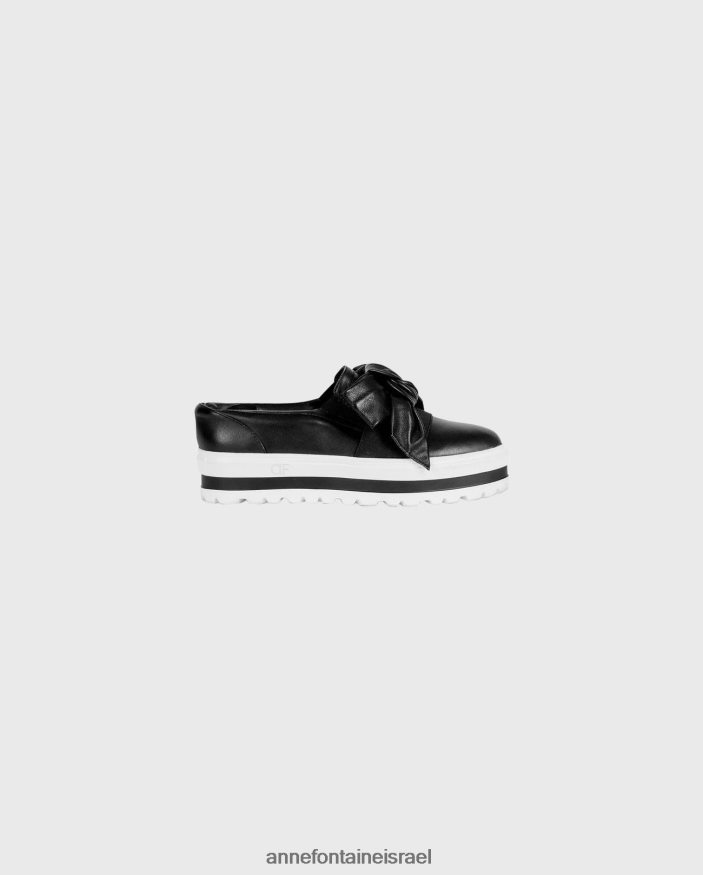 נעליים Anne Fontaine נעלי סניקרס מעור usko עם קשת נשלפת לבן שחור נשים DL8V8L5