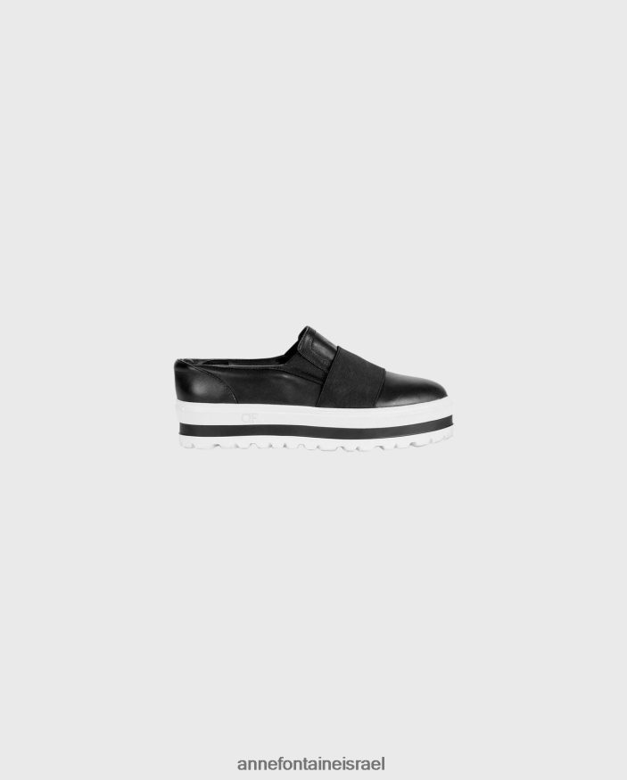 נעליים Anne Fontaine נעלי סניקרס מעור usko עם קשת נשלפת לבן שחור נשים DL8V8L5