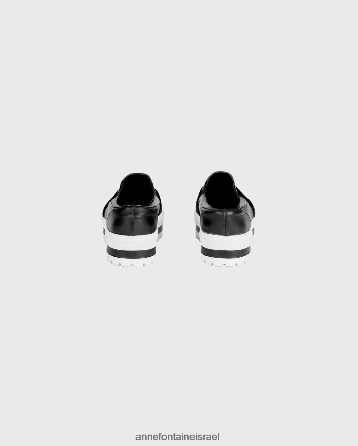 נעליים Anne Fontaine נעלי סניקרס מעור usko עם קשת נשלפת לבן שחור נשים DL8V8L5