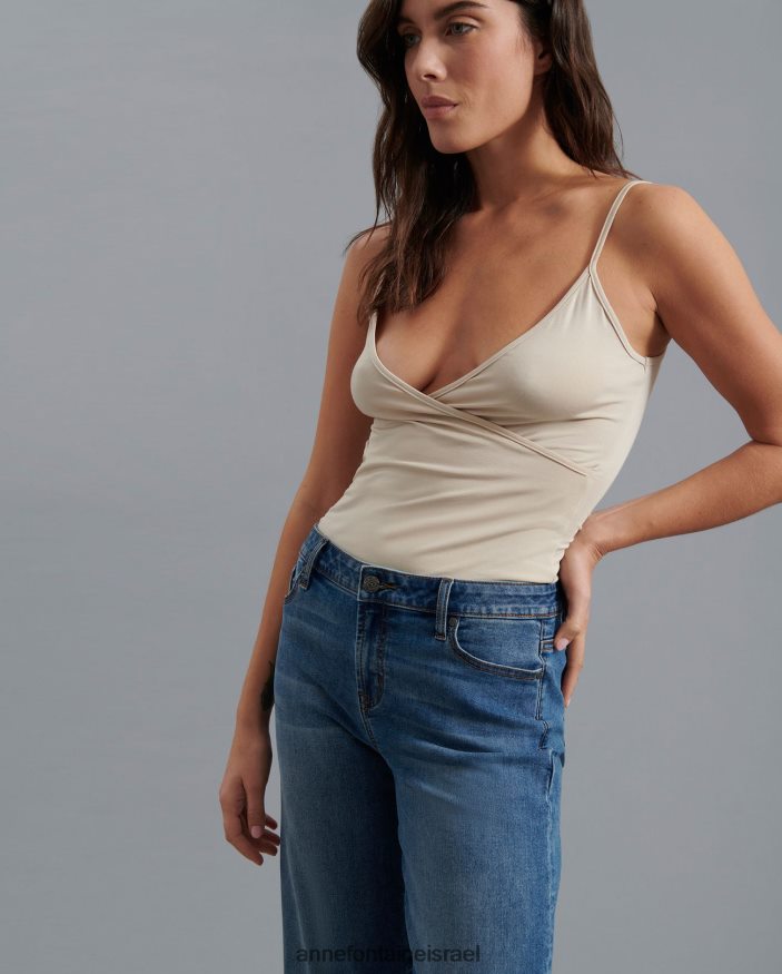 הַלבָּשָׁה Anne Fontaine קמוזיל סטרץ' של usoa עם רצועות דקות בז' נשים DL8V8L309