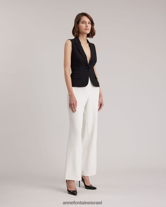 הַלבָּשָׁה Anne Fontaine אפוד varly מחויט כפתור אחד עם דש חריץ שָׁחוֹר נשים DL8V8L414