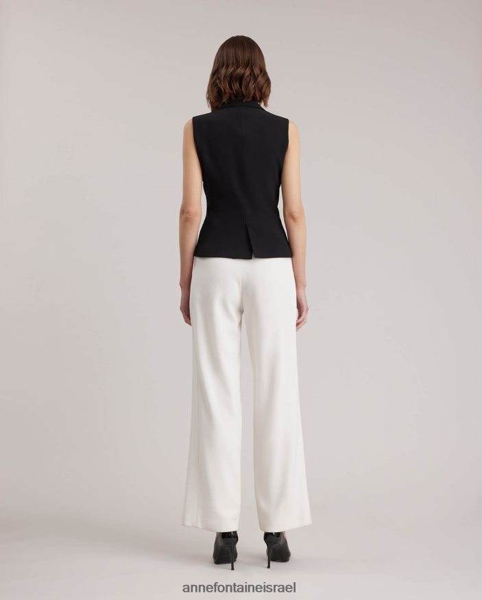 הַלבָּשָׁה Anne Fontaine אפוד varly מחויט כפתור אחד עם דש חריץ שָׁחוֹר נשים DL8V8L414