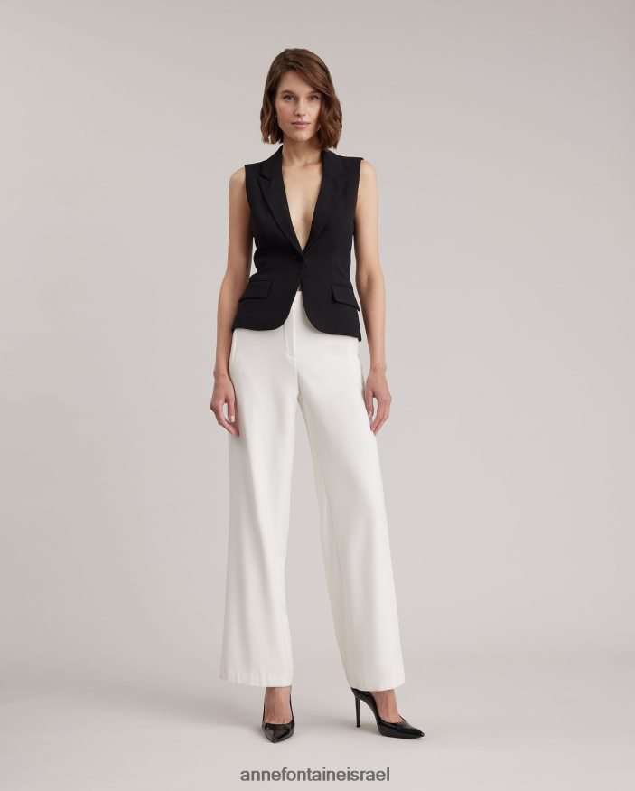 הַלבָּשָׁה Anne Fontaine אפוד varly מחויט כפתור אחד עם דש חריץ שָׁחוֹר נשים DL8V8L414