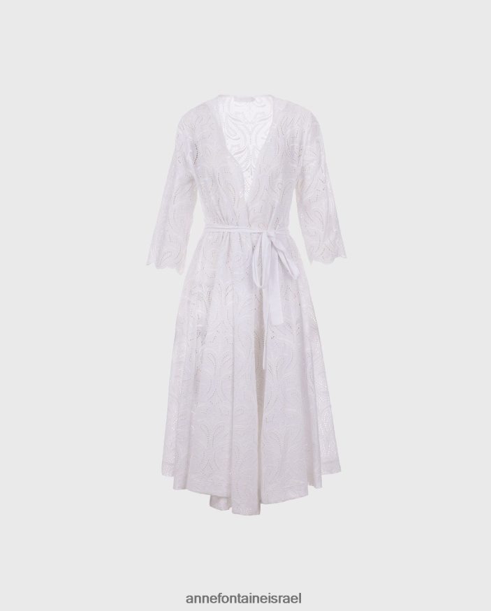 הַלבָּשָׁה Anne Fontaine שמלת vetea רקומה באורך midi לבן נשים DL8V8L94