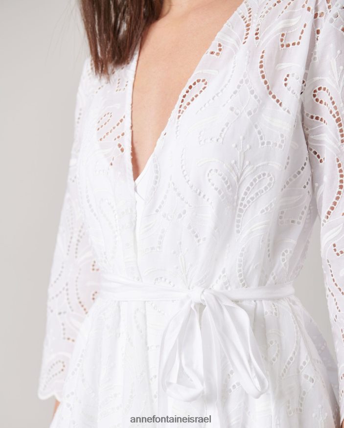 הַלבָּשָׁה Anne Fontaine שמלת vetea רקומה באורך midi לבן נשים DL8V8L94