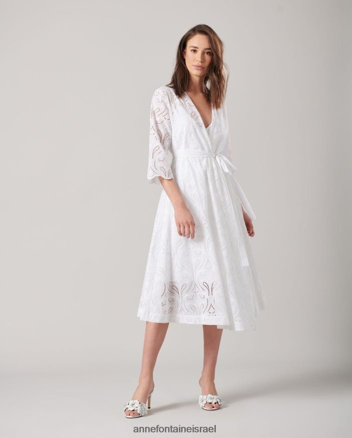 הַלבָּשָׁה Anne Fontaine שמלת vetea רקומה באורך midi לבן נשים DL8V8L94