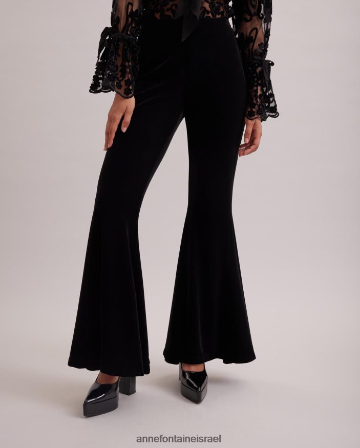 הַלבָּשָׁה Anne Fontaine מכנסיים מתרחבים עם מותניים גבוהים של vic שָׁחוֹר נשים DL8V8L365