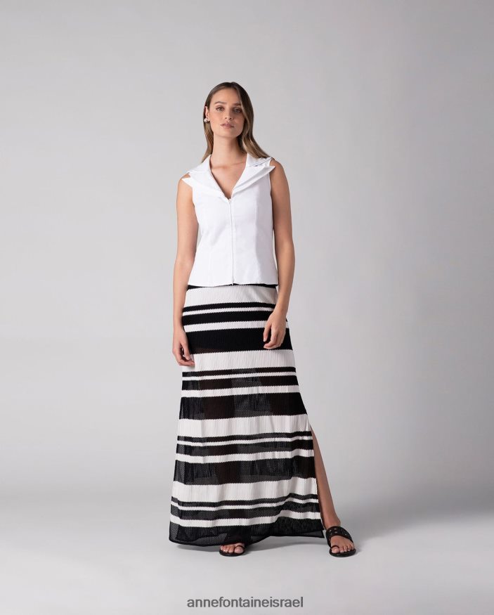 הַלבָּשָׁה Anne Fontaine חולצת vileo ללא שרוולים חולצת רוכסן עם צווארון כפול לבן נשים DL8V8L234