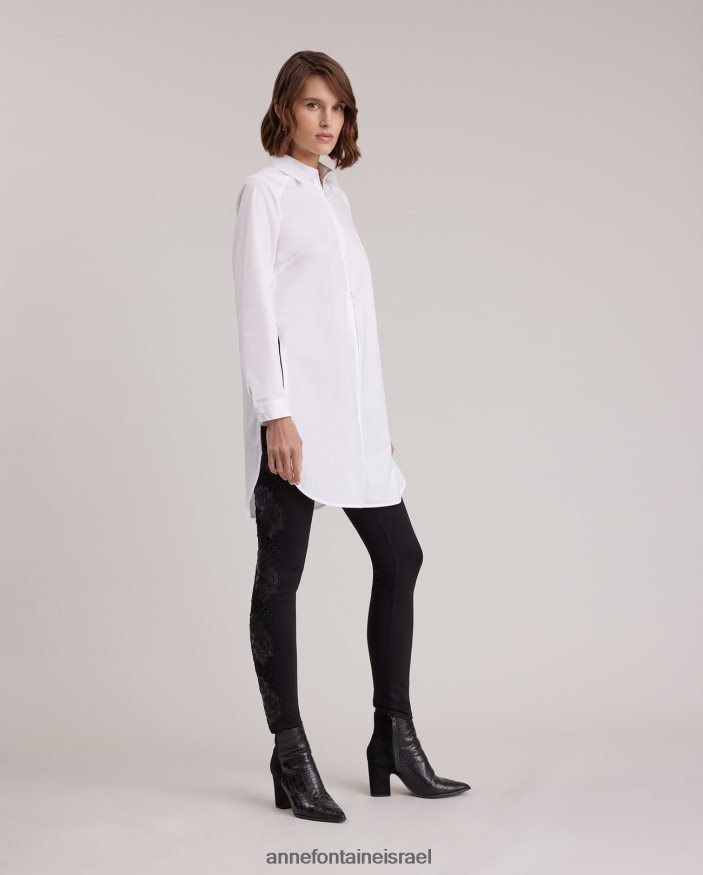 הַלבָּשָׁה Anne Fontaine חותלת מכנסיים של vonya באורך מלא עם אפליקציות ורדים אנכיות שָׁחוֹר נשים DL8V8L382